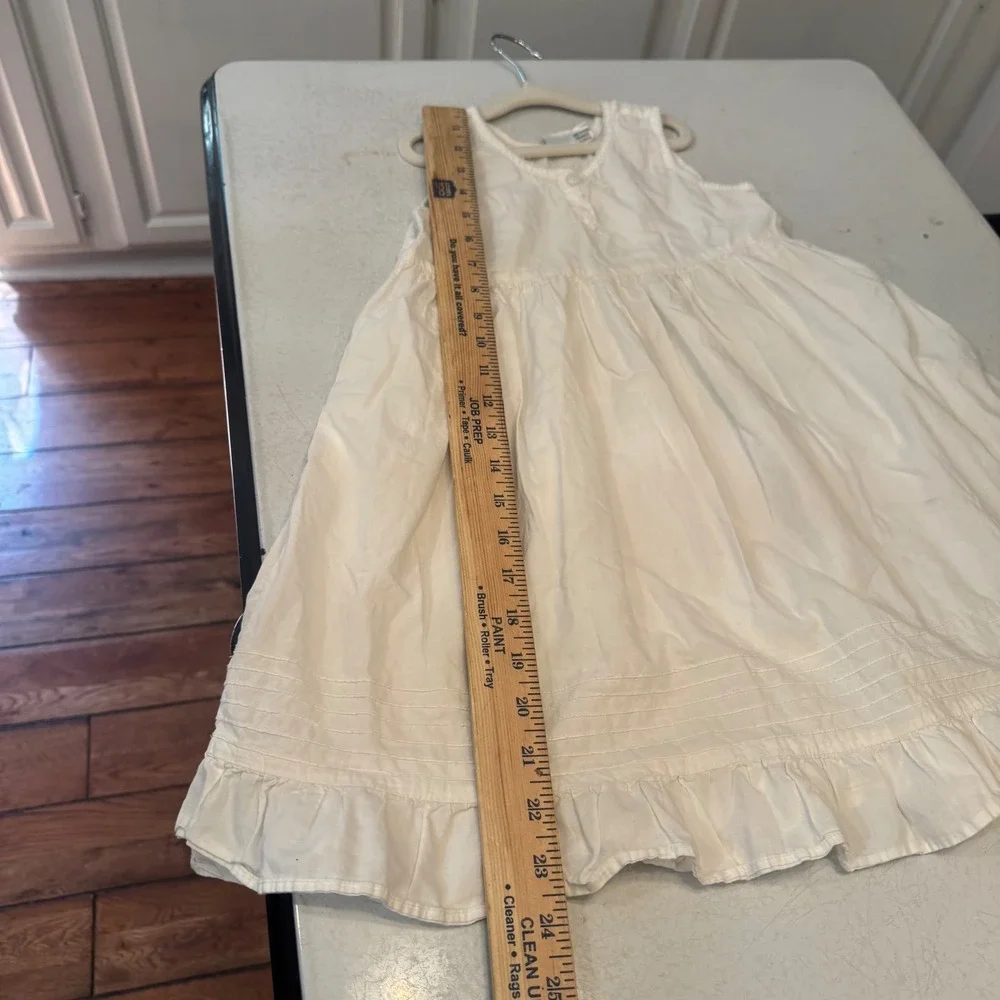 Zyno Ruffle Dress Kids 4T White Cotton Lace Embroidery Sleeveless Boho 5467